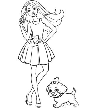 Barbie boyama sayfası, Barbie coloring page, Barbie ve Bir Yavru Köpek, 