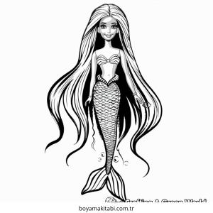 Barbie boyama sayfası – eğlenceli etkinlik, el becerilerini geliştirir