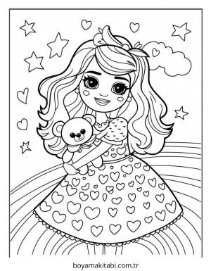 Barbie boyama sayfası – boyama çalışması, yaratıcılığı geliştirir