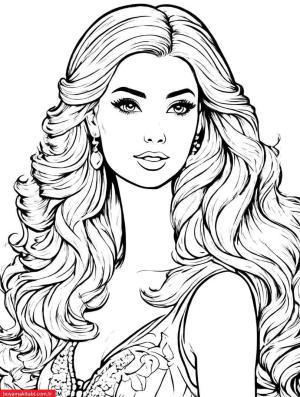 Barbie boyama sayfası, Barbie coloring page, , 