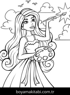 Barbie boyama sayfası 50764, Barbie coloring page, 