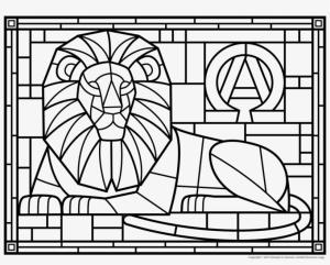 Bardak boyama sayfası,  coloring page, Aslan Vitray, 