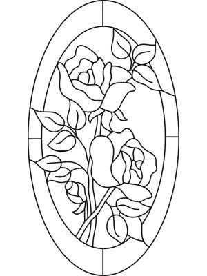 Bardak boyama sayfası,  coloring page, Vitray Çiçek, 