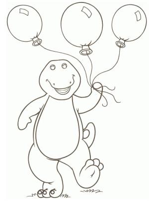 Barney ve Arkadaşları boyama sayfası,  coloring page, Balonlu Barney, 