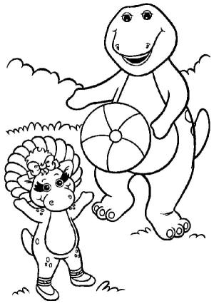 Barney ve Arkadaşları boyama sayfası,  coloring page, Barney ile Bebek Pop, 