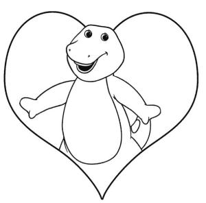 Barney ve Arkadaşları boyama sayfası,  coloring page, Barney Sevgililer Günü’nde, 