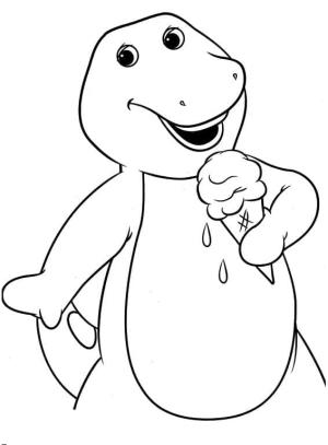 Barney ve Arkadaşları boyama sayfası,  coloring page, Barney ve Dondurma, 