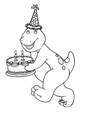 Barney ve Arkadaşları boyama sayfası,  coloring page, Barney Doğum Gününde, 