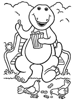 Barney ve Arkadaşları boyama sayfası,  coloring page, Barney ve Kuşlar, 