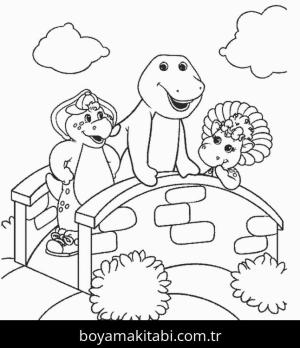 Barney ve Seine boyama sayfası – keyifli zaman, renkli çizimler