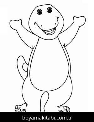 Barney ve Seine boyama sayfası – basit çizim, kolay boyama