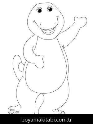 Barney ve Seine boyama sayfası – PDF indir, sevimli karakter