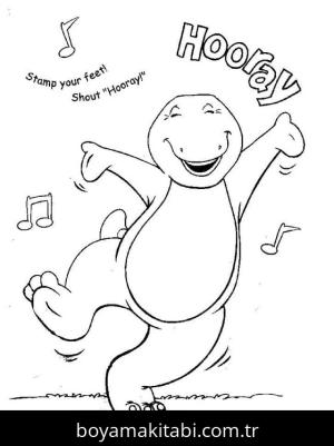 Barney ve Seine boyama sayfası – eğlenceli etkinlik, el becerilerini geliştirir