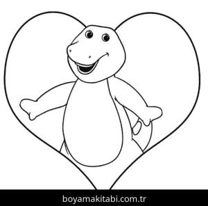 Barney ve Seine boyama sayfası – sanatsal çalışma, çocuklar için