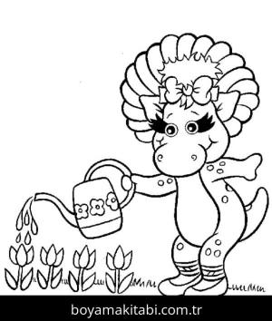 Barney ve Seine boyama sayfası – kolay boyama, eğitici aktivite