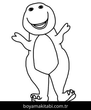 Barney ve Seine boyama sayfası – basit çizim, kolay boyama