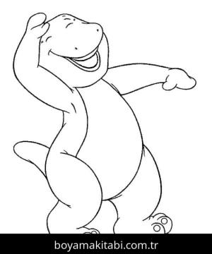 Barney ve Seine boyama sayfası – çocuklar için, çizgi film temalı