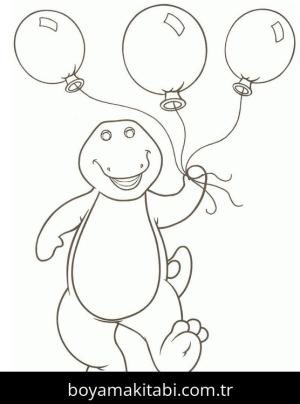 Barney ve Seine boyama sayfası – boyama etkinliği, çocuk aktivitesi