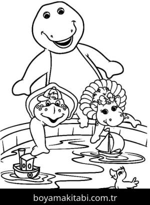 Barney ve Seine boyama sayfası – okul öncesi, evde etkinlik