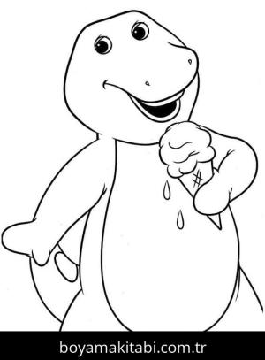 Barney ve Seine boyama sayfası – sevimli karakter, sanatsal çalışma