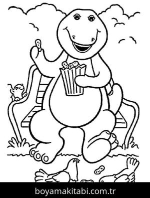 Barney ve Seine boyama sayfası – kolay boyama, eğitici aktivite