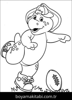 Barney ve Seine boyama sayfası – çizgi film temalı, basit çizim