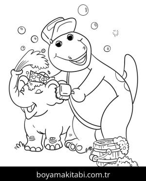 Barney ve Seine boyama sayfası – yaratıcılık, eğlenceli etkinlik