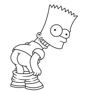 Bart Simpson boyama sayfası,  coloring page, Bart Simpson Eşek, 