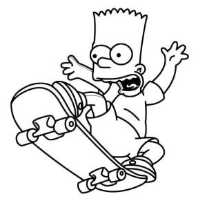 Bart Simpson boyama sayfası,  coloring page, Bart Simpson Pateni, 