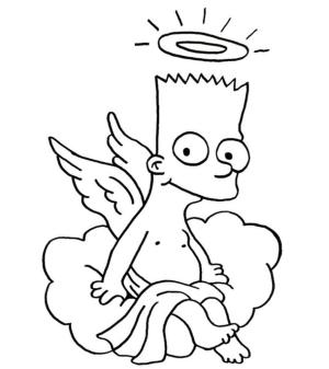 Bart Simpson boyama sayfası,  coloring page, Bart Simpson Açısı, 