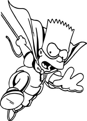 Bart Simpson boyama sayfası,  coloring page, Bart Simpson’ı çalıştırmak, 