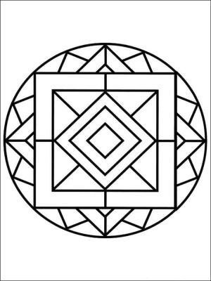 Basit Mandala boyama sayfası,  coloring page, Basit mandala tasarımı, 