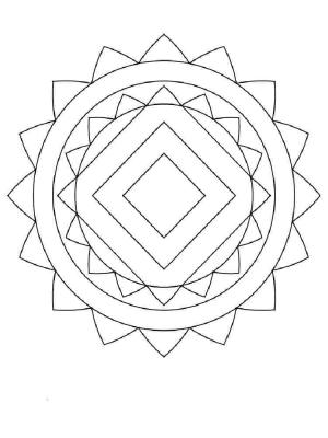 Basit Mandala boyama sayfası,  coloring page, Basit mandala fikri, 