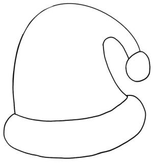 Basit boyama sayfası,  coloring page, Basit Noel Baba Şapkası, 