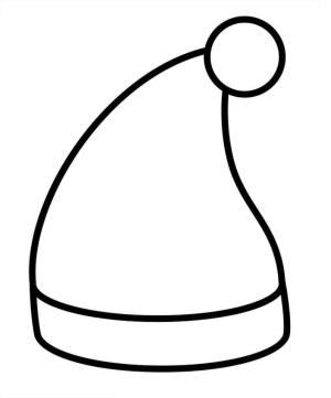 Basit boyama sayfası,  coloring page, Basit Bir Noel Baba Şapkası, 