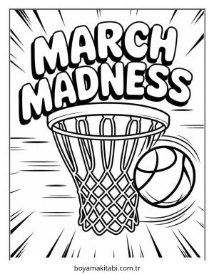 Basketbol boyama sayfası – kolay boyama, eğitici aktivite