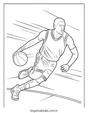 Basketbol boyama sayfası – boyama çalışması, yaratıcılığı geliştirir