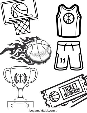 Basketbol boyama sayfası – yaratıcılık, eğlenceli etkinlik
