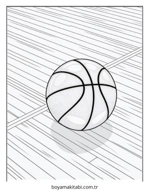 Basketbol boyama sayfası – basit çizim, kolay boyama