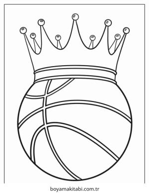 Basketbol boyama sayfası – sevimli karakter, sanatsal çalışma