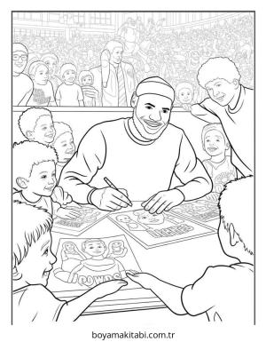 Basketbol boyama sayfası – evde etkinlik, ücretsiz yazdır