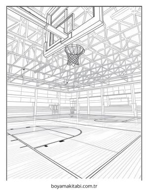 Basketbol boyama sayfası – PDF indir, sevimli karakter
