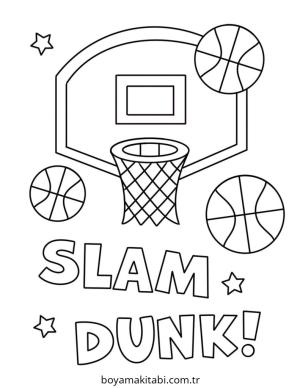 Basketbol boyama sayfası – okul öncesi, evde etkinlik