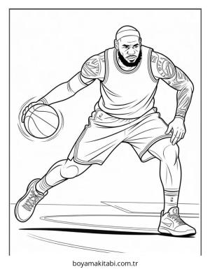 Basketbol boyama sayfası – sanatsal çalışma, çocuklar için
