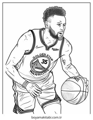 Basketbol boyama sayfası – basit çizim, kolay boyama