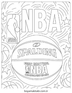 Basketbol boyama sayfası – sanatsal çalışma, çocuklar için