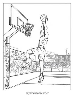 Basketbol boyama sayfası – yaratıcılık, eğlenceli etkinlik