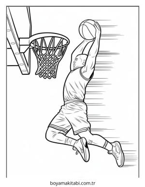 Basketbol boyama sayfası – eğitici aktivite, yaratıcılık