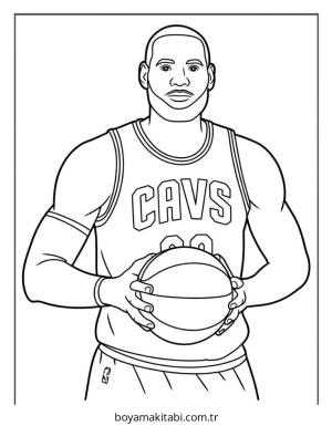 Basketbol boyama sayfası – kolay boyama, eğitici aktivite