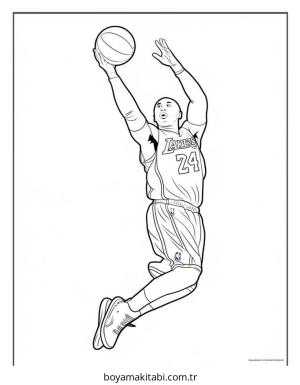 Basketbol boyama sayfası – PDF indir, sevimli karakter